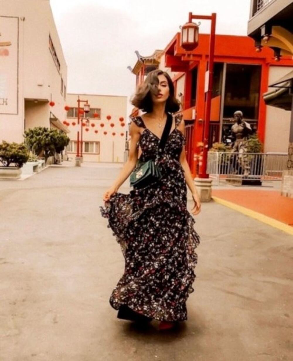 Love Sam Woodstock Ruffles Tiered Maxi Dress Sz. M